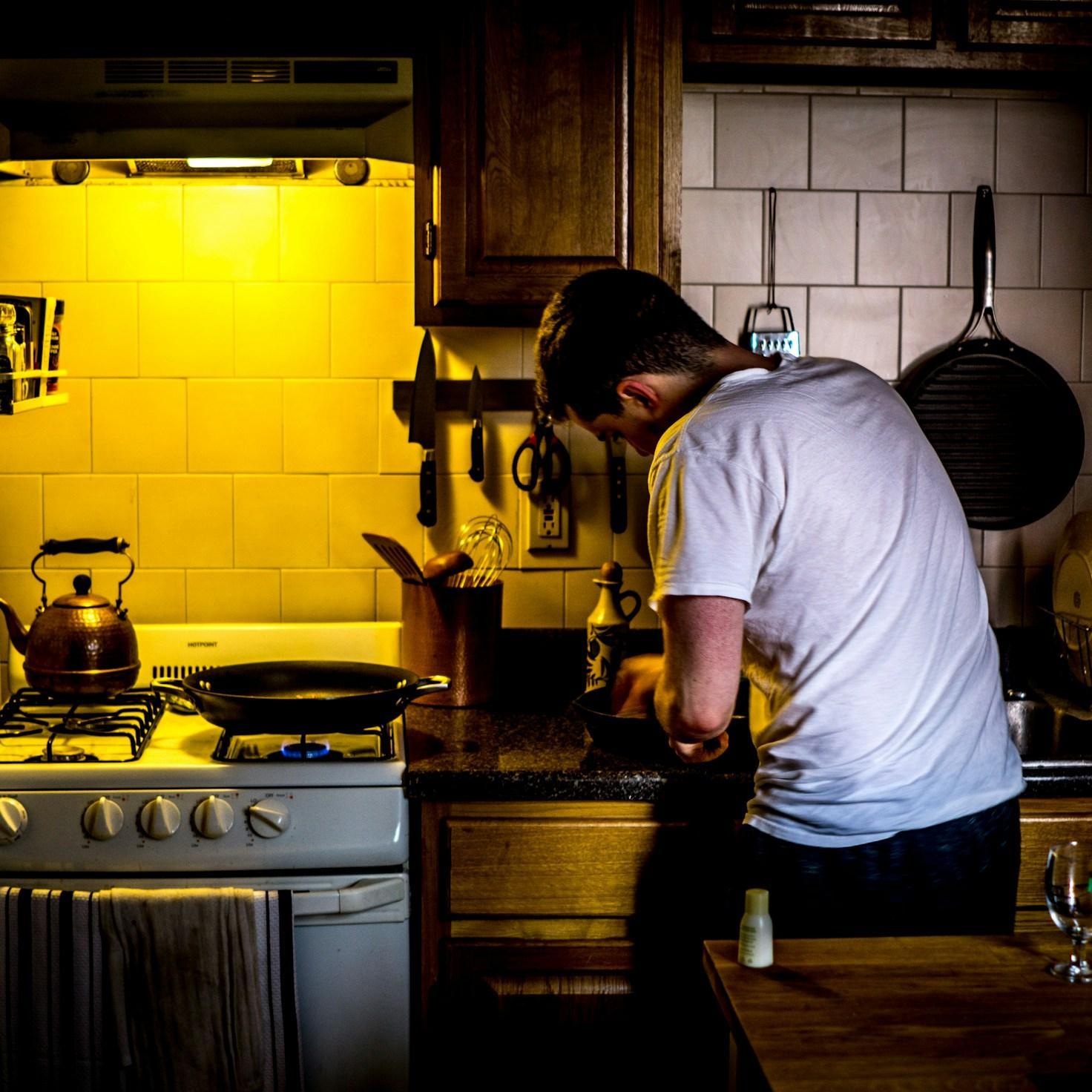 Freshly baked homemade cake in a kitchen setting